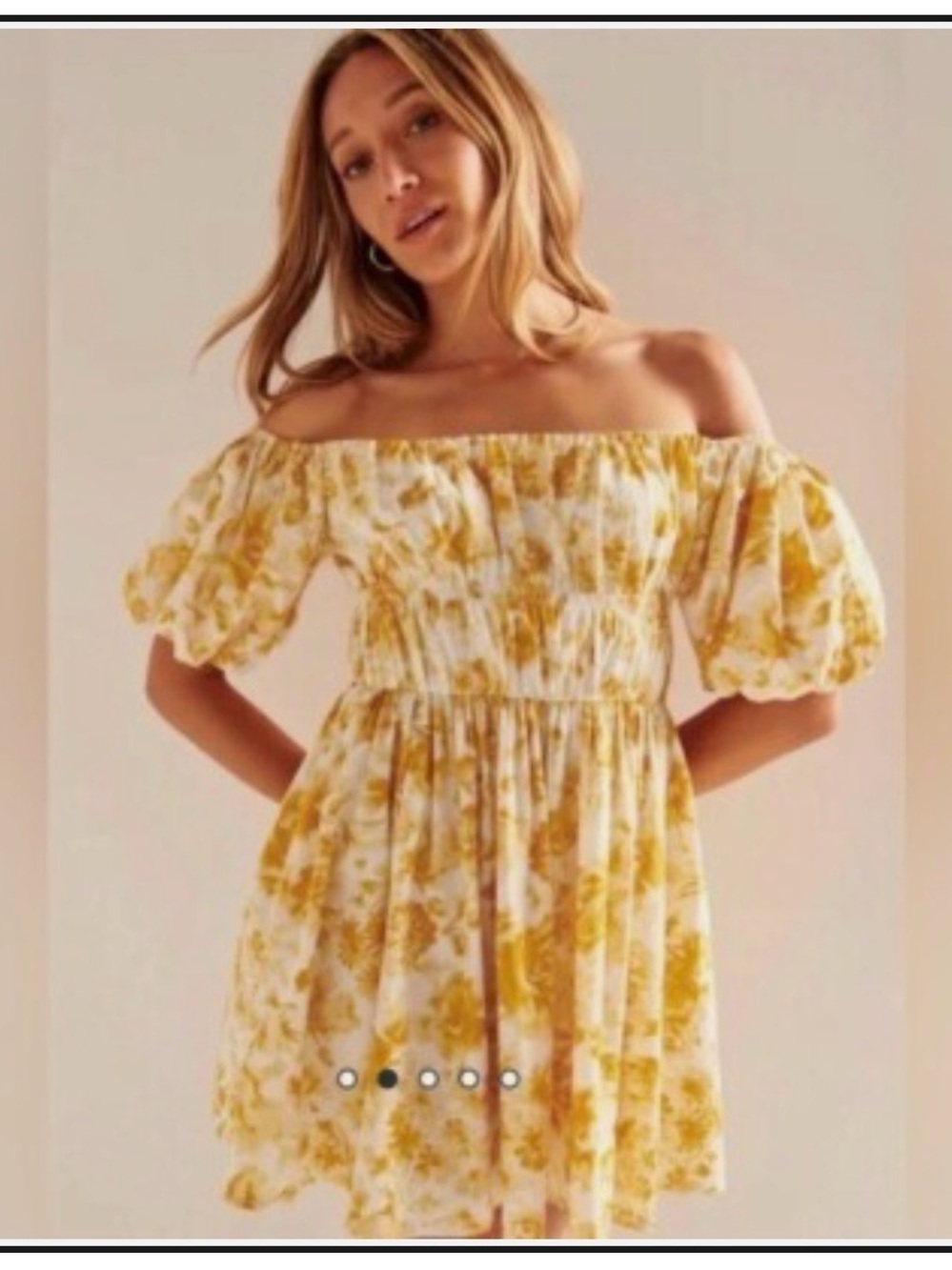 Abercrombie & Fitch Off-Shoulder Yellow Floral Women’s Dress Small